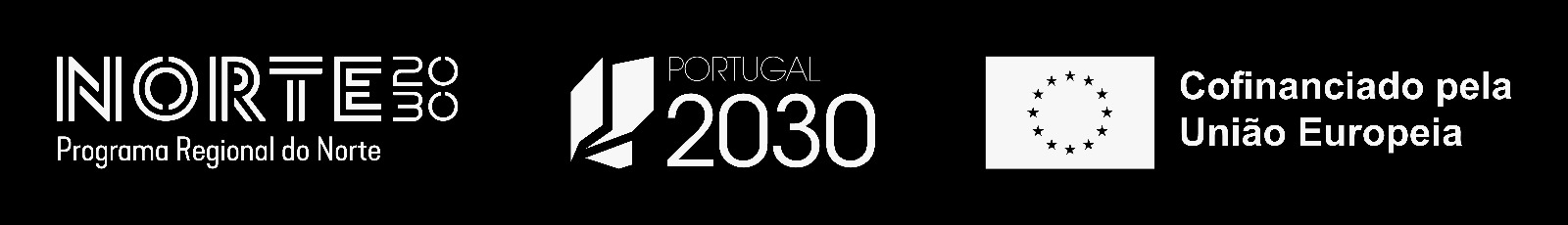 Logotipos NORTE 2030, Portugal 2030 e Cofinanciado pela Uniao Europeia